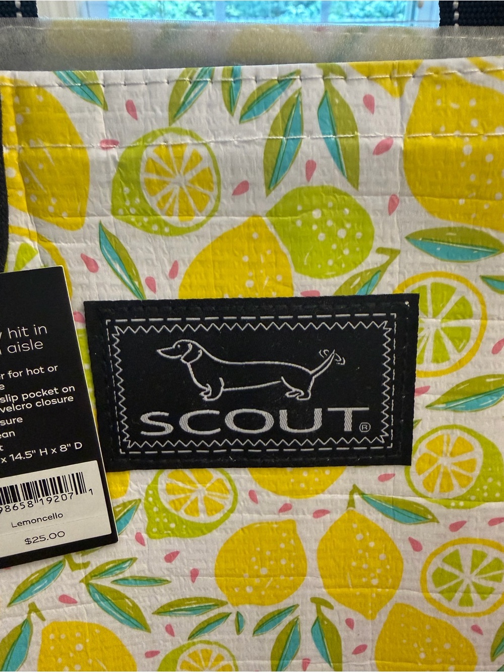 Scout Yellow Lemon Print Tote with Black Handles - Picture 3 of 8